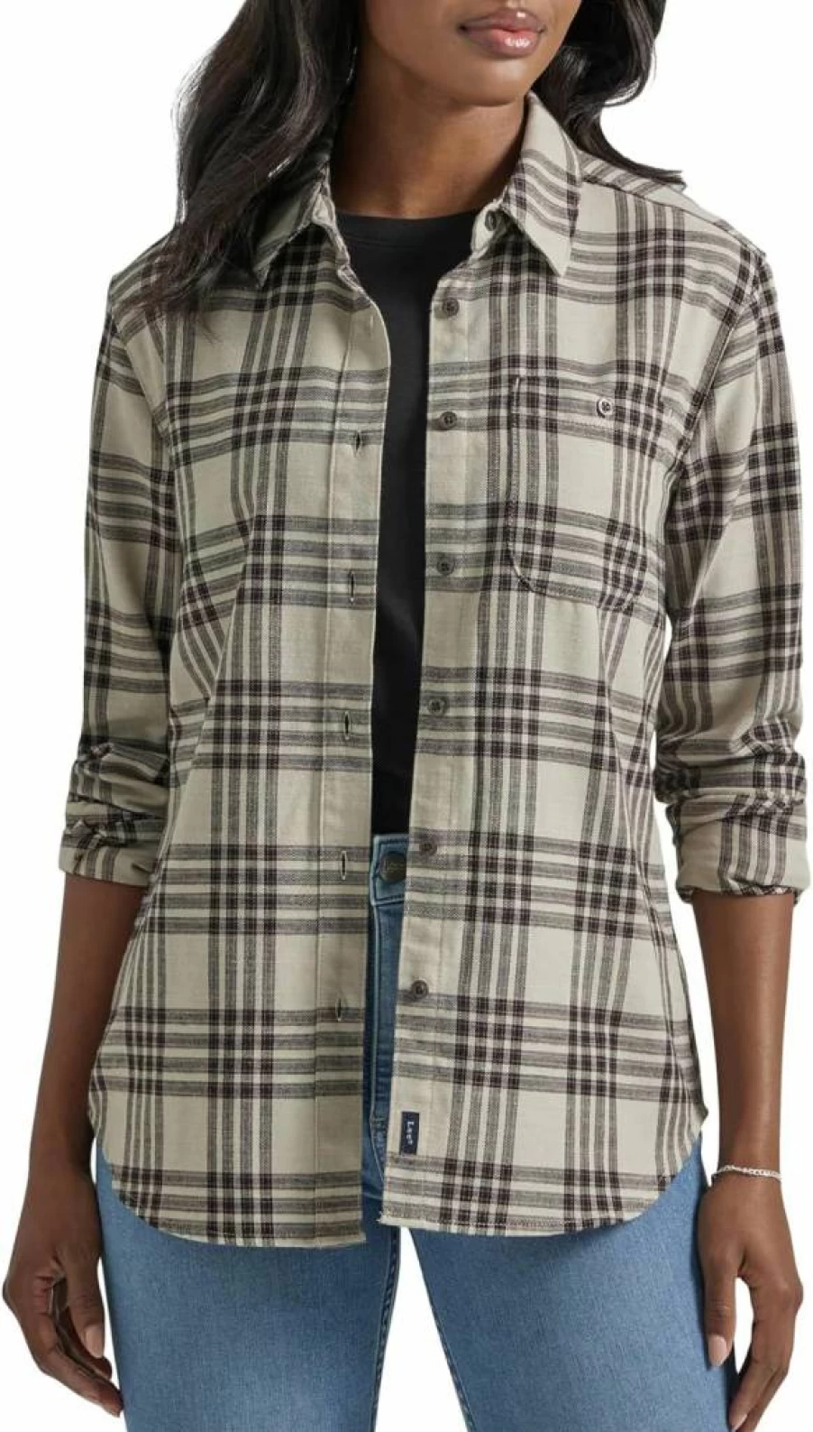 Lee Women's Classic Long Sleeve Button-Down Shirt - Timeless Casual & Office Wear
