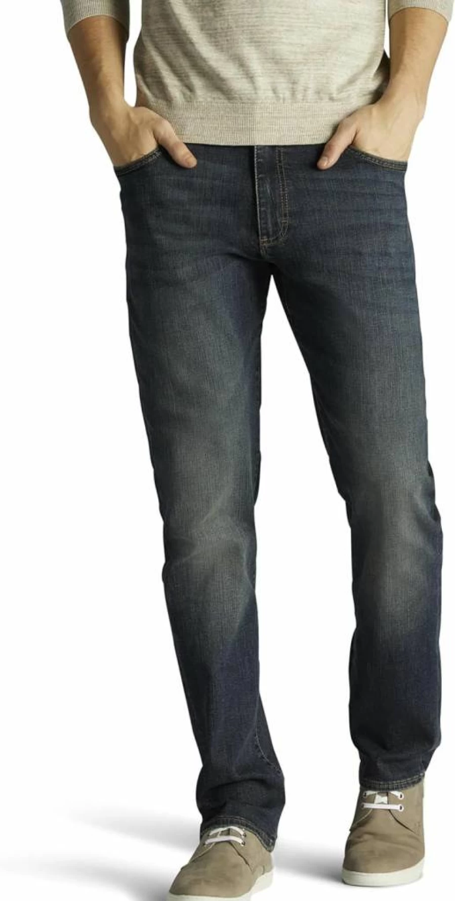 Lee Men's Big & Tall Extreme Motion Straight Fit Tapered Jeans for Comfort & Flexibility