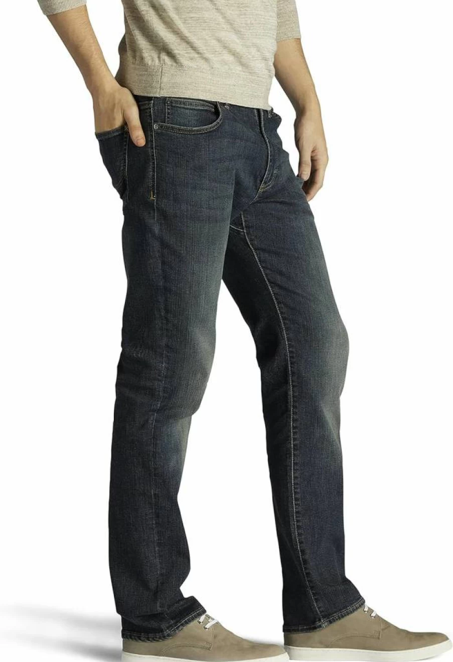 Lee Men's Big & Tall Extreme Motion Straight Fit Tapered Jeans for Comfort & Flexibility