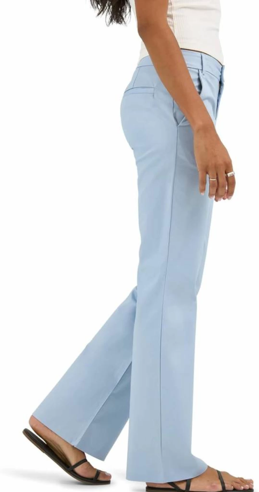 Lee Women's Bootcut Pants - Mid Rise Wrinkle-Free Comfort Fit Denim Trousers