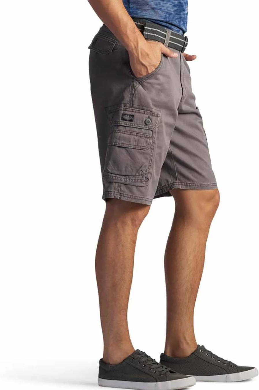 Lee Men's Wyoming Cargo Shorts with Belt - Durable Denim Work Shorts for Men