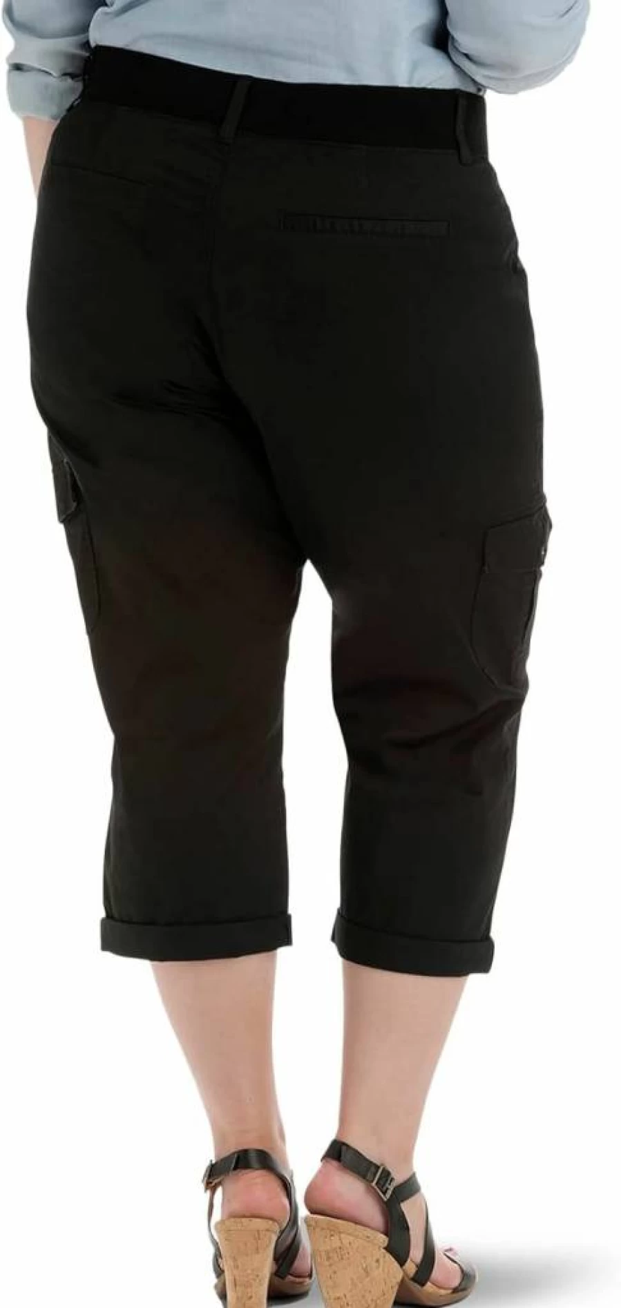 Lee Women's Plus Size Austyn Cargo Capri Pants - Relaxed Fit with Knit Waist