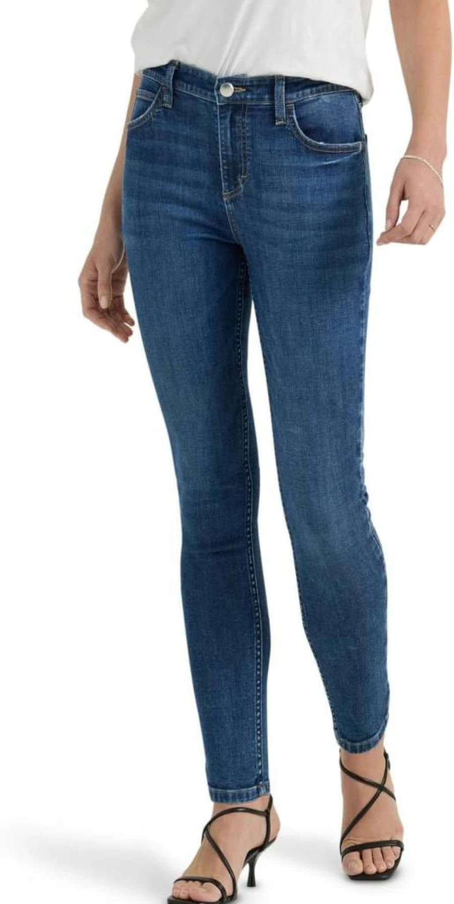 Lee Women's Legendary Mid Rise Skinny Jeans - Classic Fit Stretch Denim Pants
