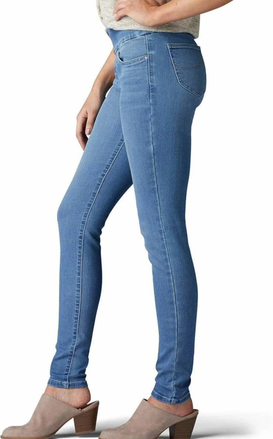 Lee Women's Slim Fit Stretch Skinny Pull-On Jeans - Comfortable High-Waisted Denim Pants