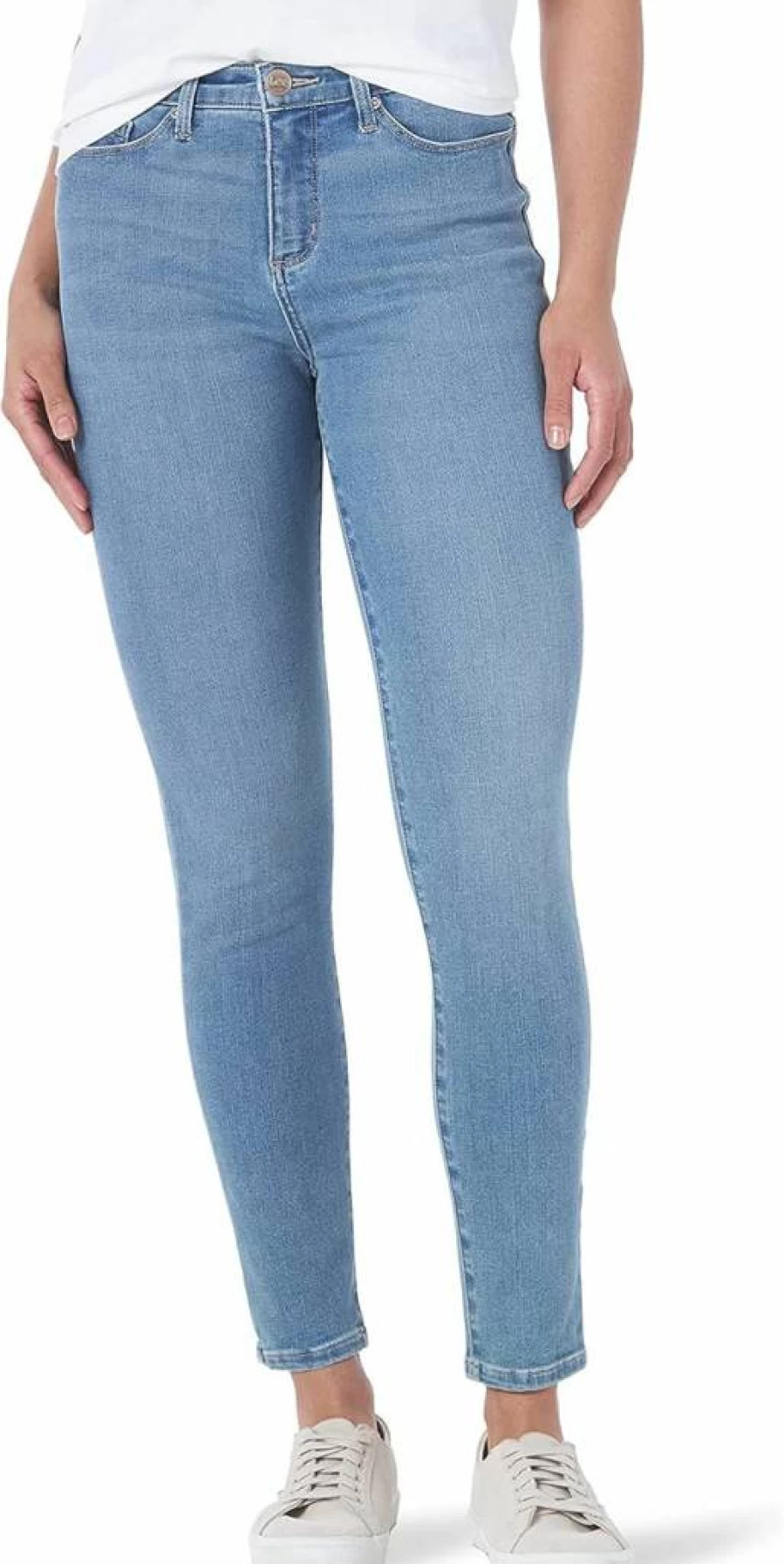Lee Women's Slim Fit Skinny Jeans - High Waist Stretch Denim Pants for Tummy Control & Comfort