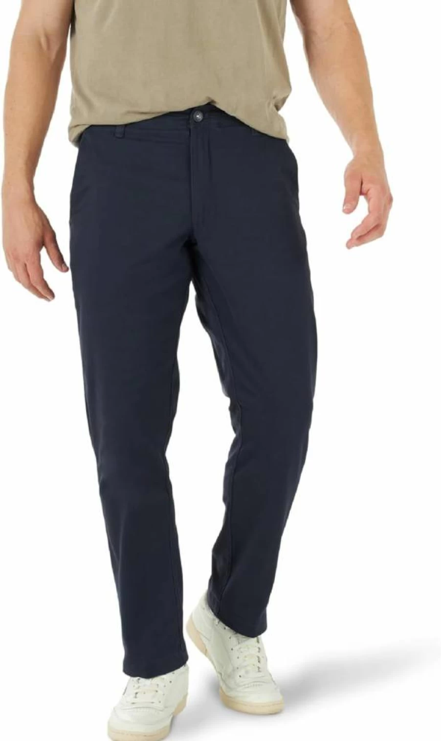 Lee Men's Relaxed Fit Tapered Pants with Flat Front - Extreme Motion Comfort