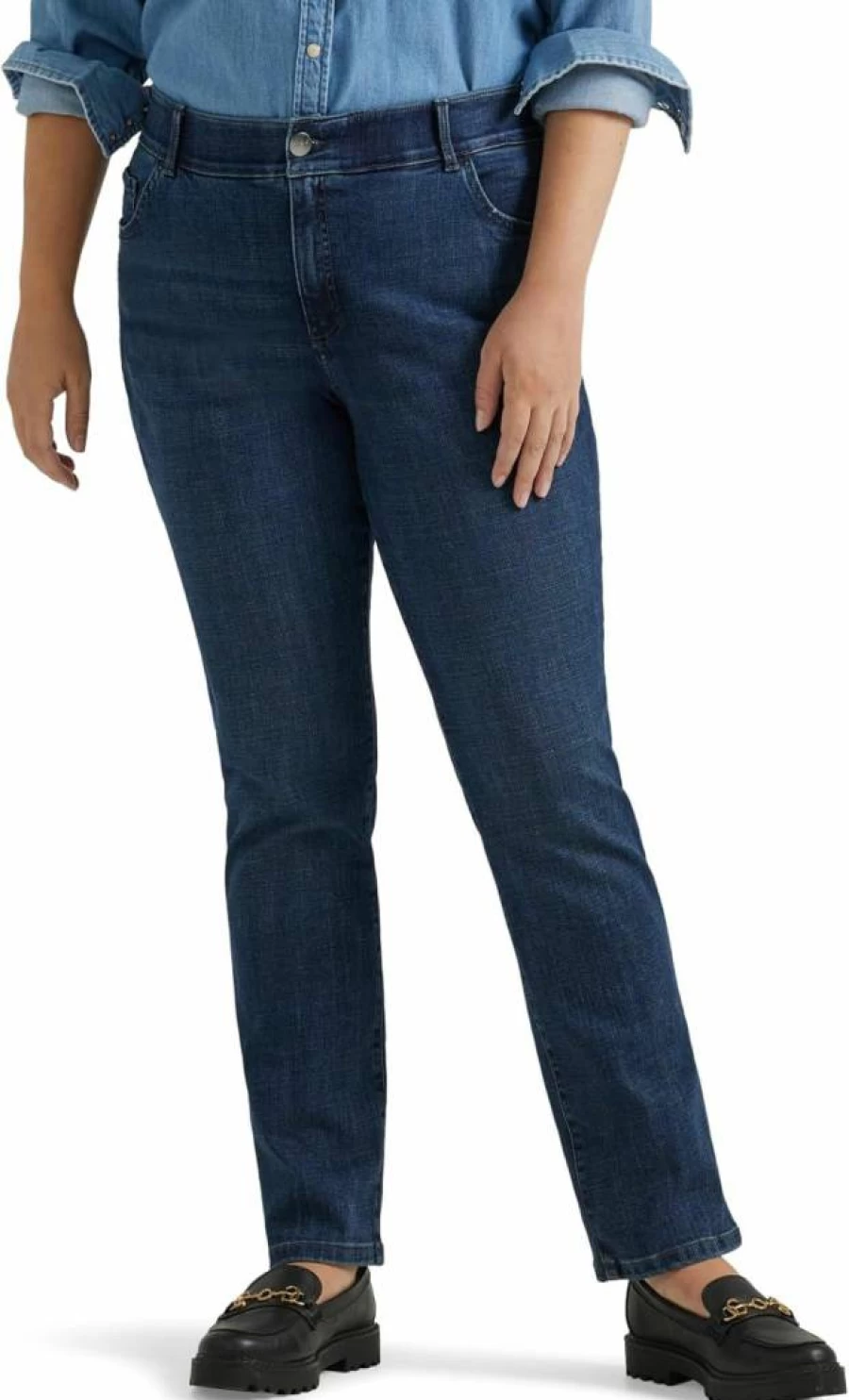 Lee Women's Plus Size Straight Leg Jeans with Flex Motion for Ultimate Comfort