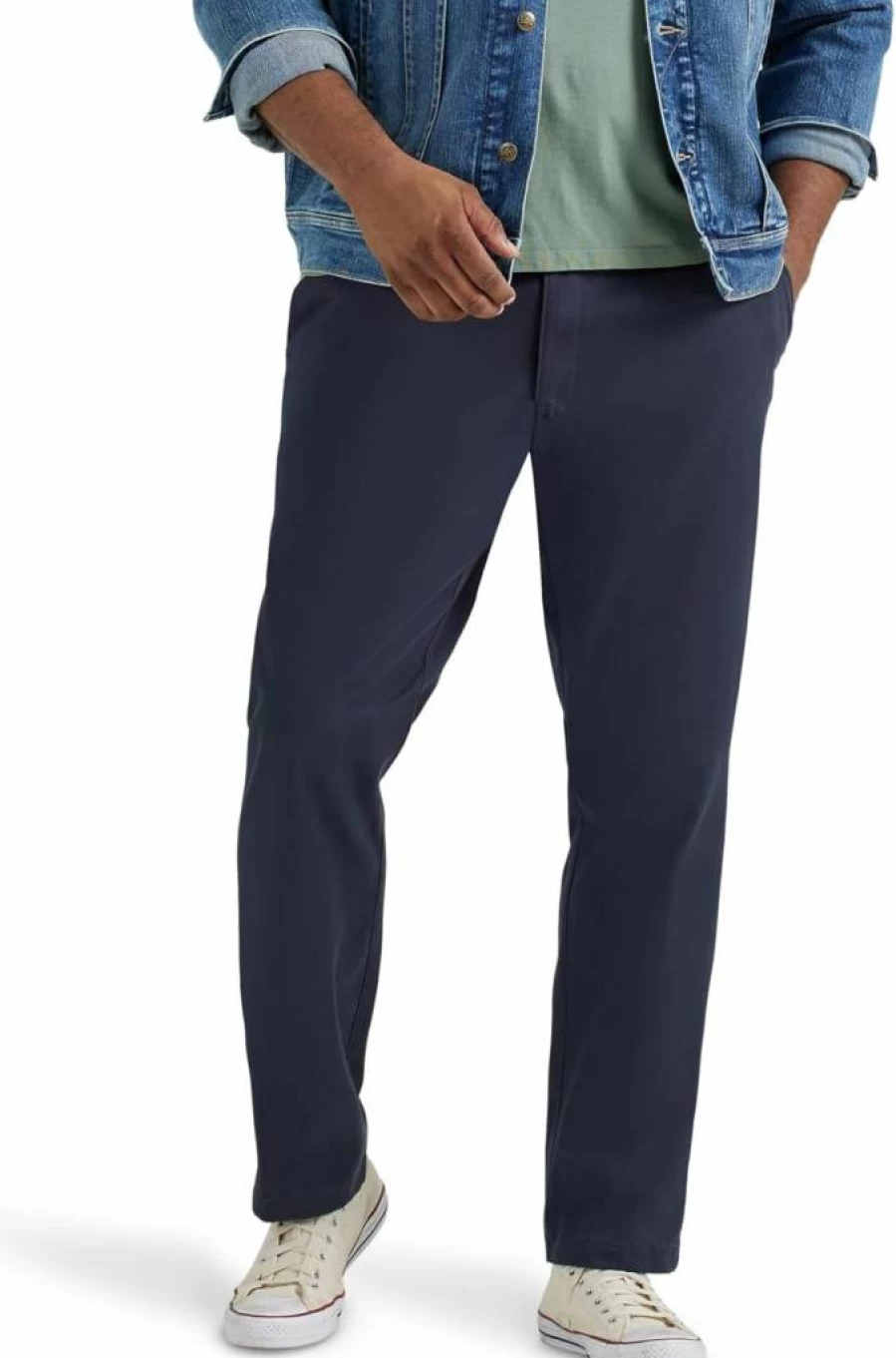 Lee Men's Big & Tall Relaxed Tapered Pants with Extreme Motion Comfort Flat Front Design