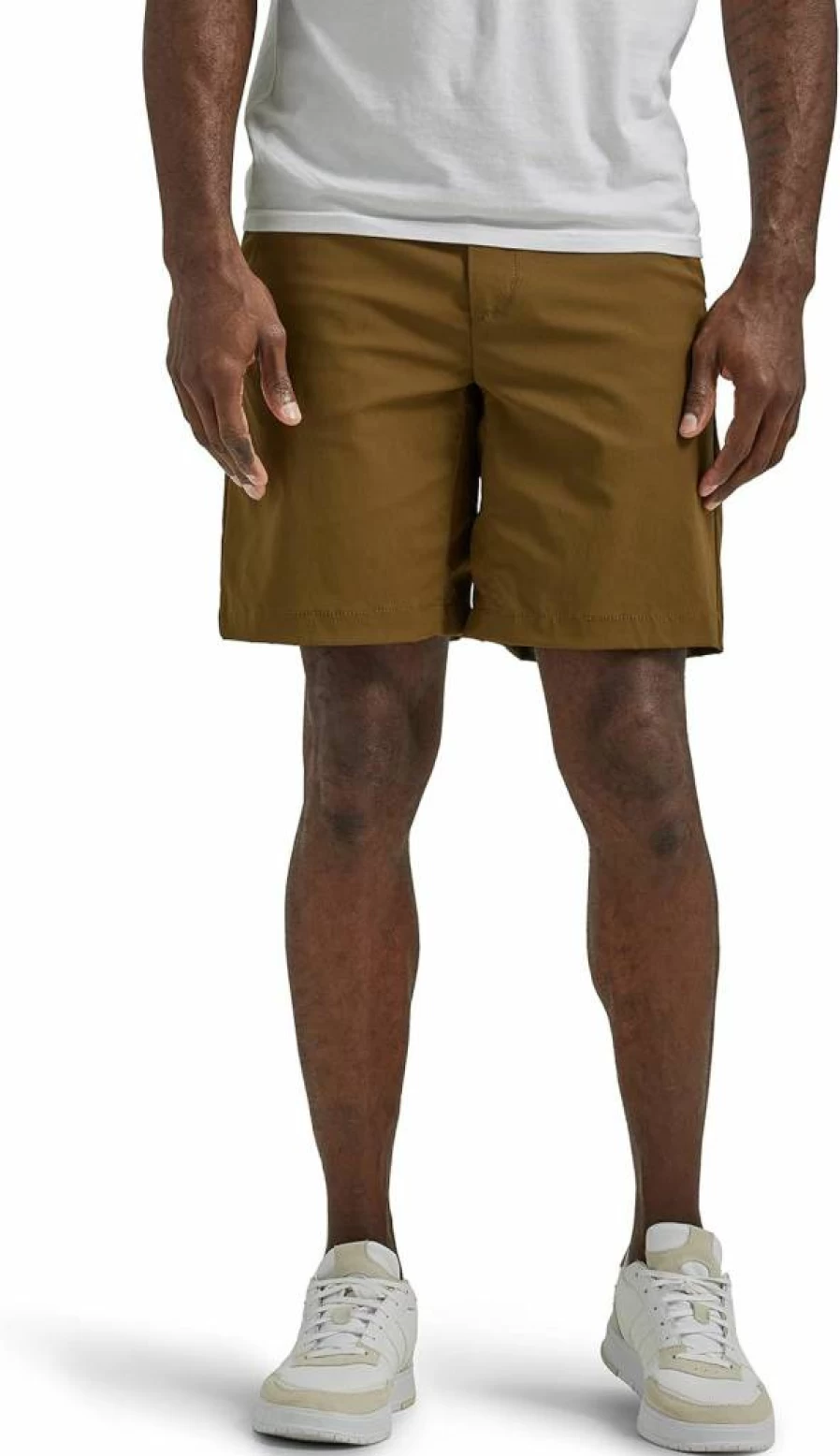 Lee Men's Extreme Motion Regular Fit Synthetic Flat Front Shorts for Active Comfort