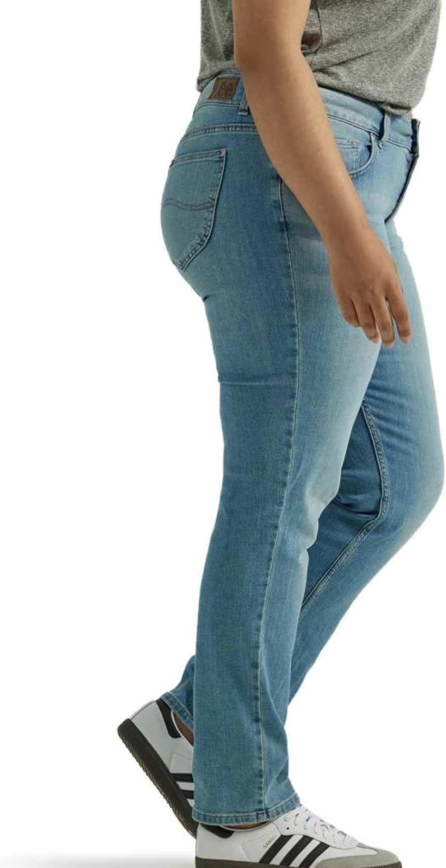 Lee Women's Plus Size Straight Leg Jeans - Mid Rise Comfort Fit Denim Pants
