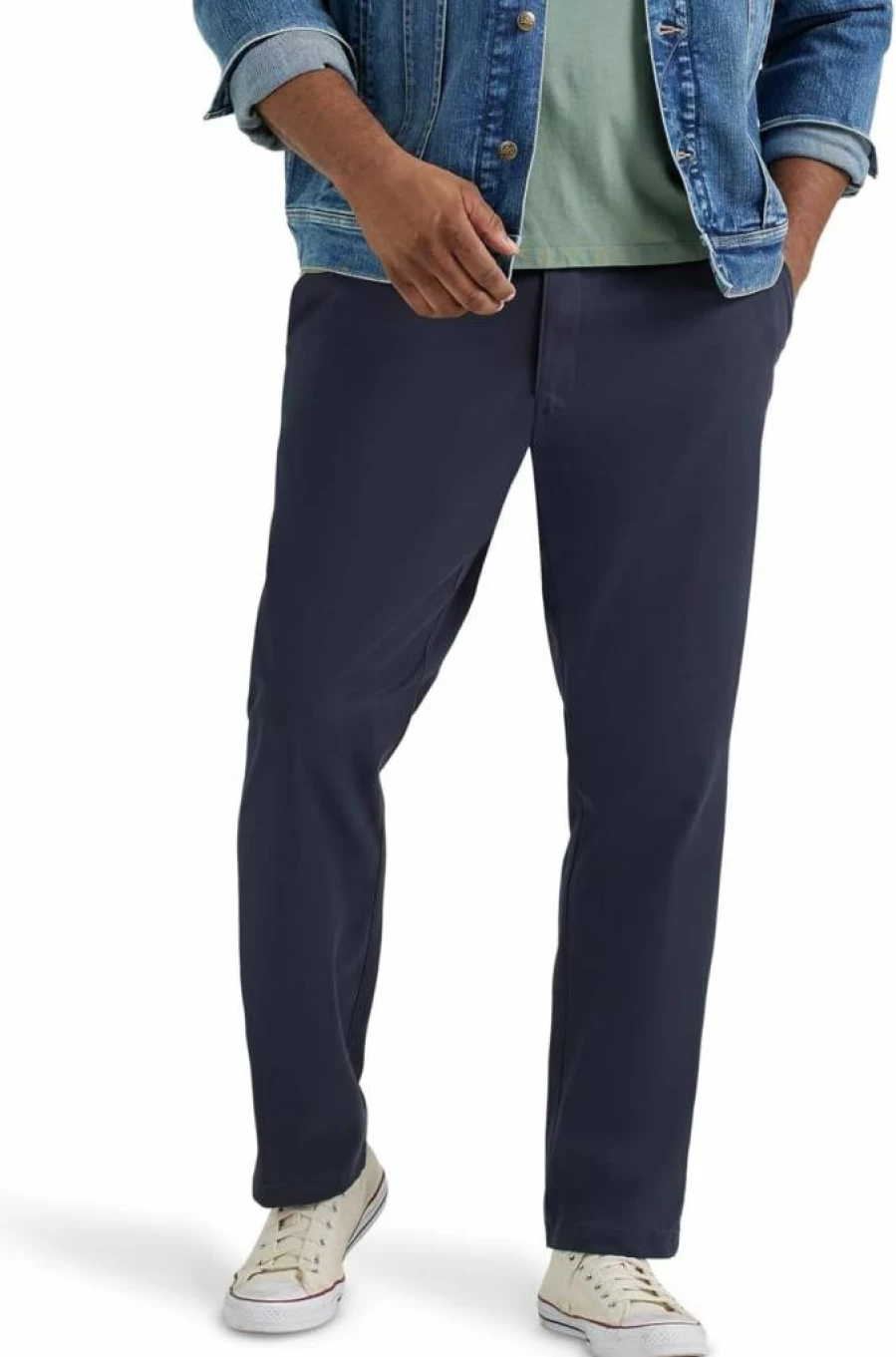 Lee Men's Relaxed Tapered Big & Tall Stretch Comfort Flat Front Pants