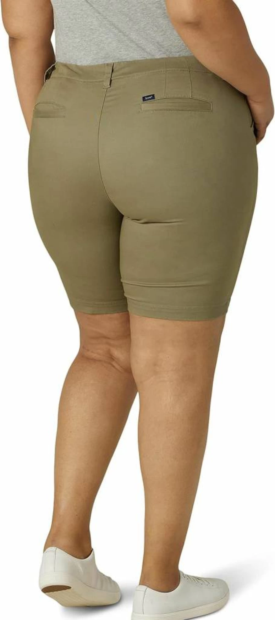 Lee Women's Plus Size 9" Bermuda Shorts - Comfort Stretch Chino Shorts for Women
