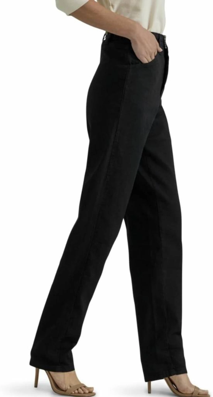 Lee Women's Relaxed Fit Tapered Leg Jeans with Side Elastic Comfort