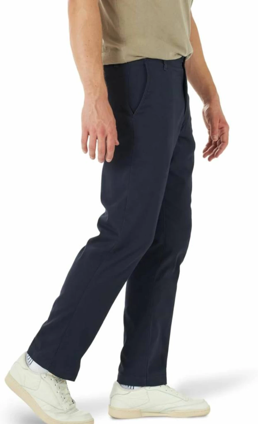 Lee Men's Relaxed Fit Tapered Pants with Flat Front - Extreme Motion Comfort