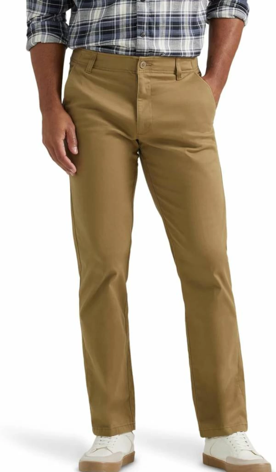 Lee Men's Straight Fit Flat Front Comfort Stretch Pants for Everyday Wear