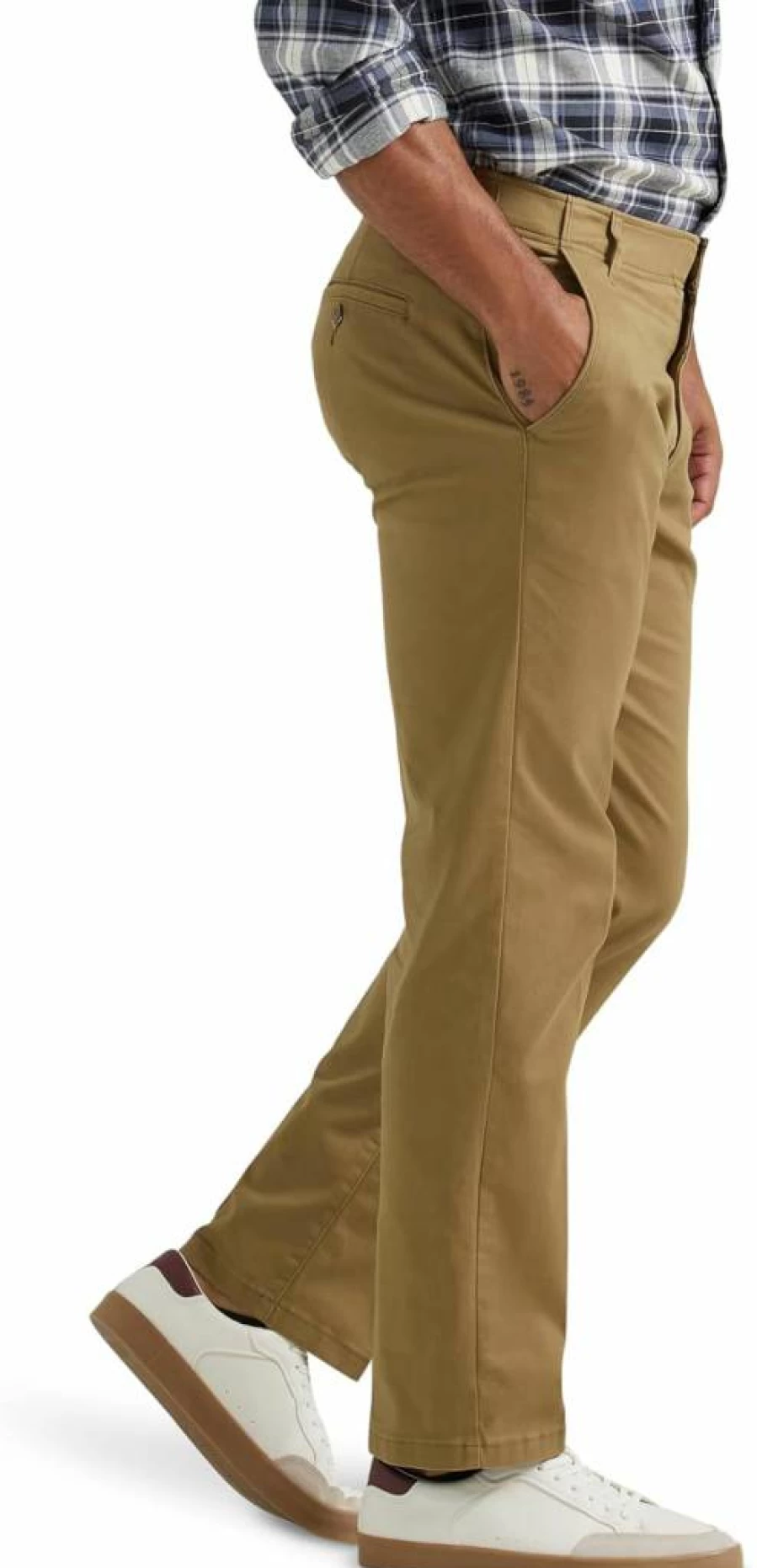 Lee Men's Straight Fit Flat Front Comfort Stretch Pants for Everyday Wear
