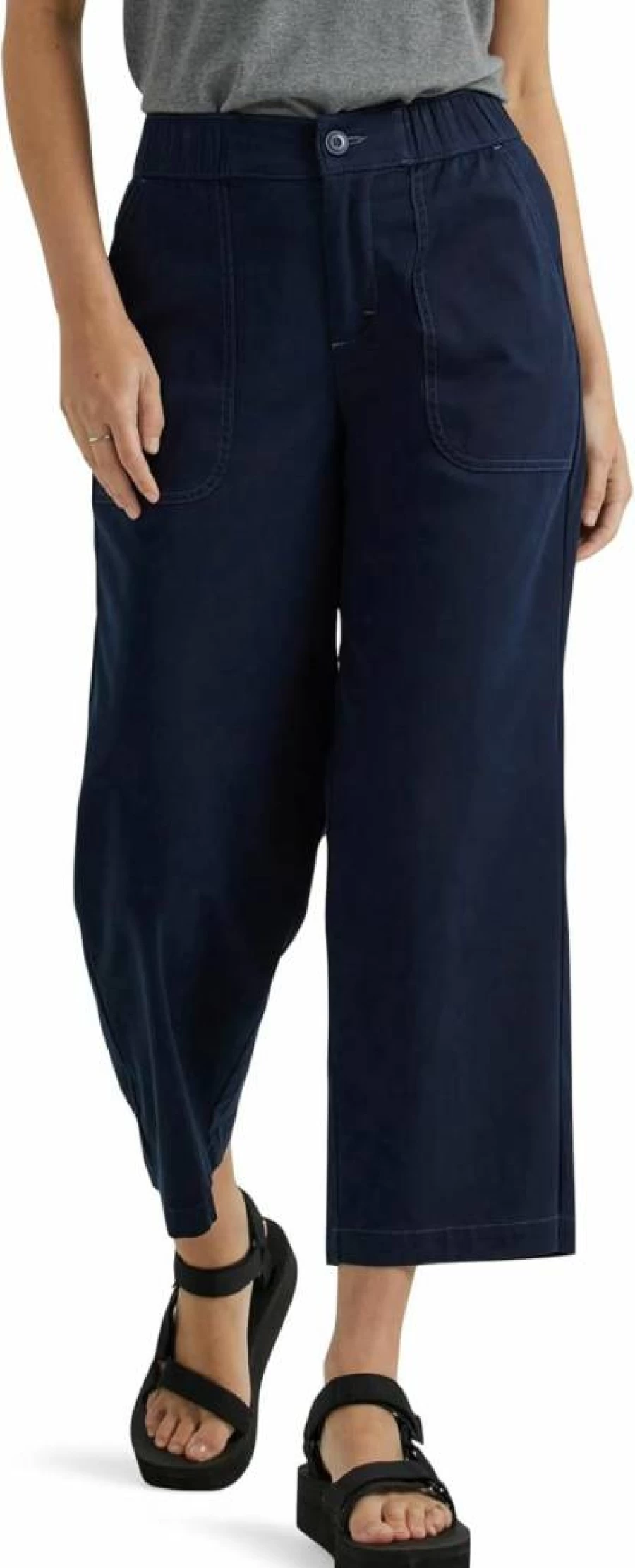 Lee Women's Ultra Comfort Wide Leg Utility Crop Pants - Stylish & Relaxed Fit