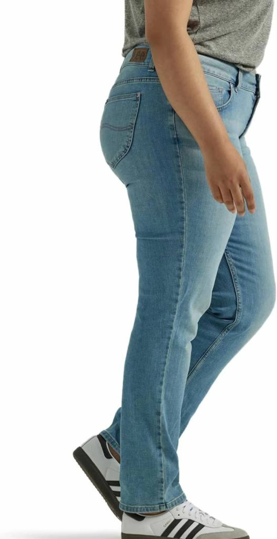 Lee Women's Plus Size Straight Leg Jeans - Mid Rise Comfort Fit Denim Pants