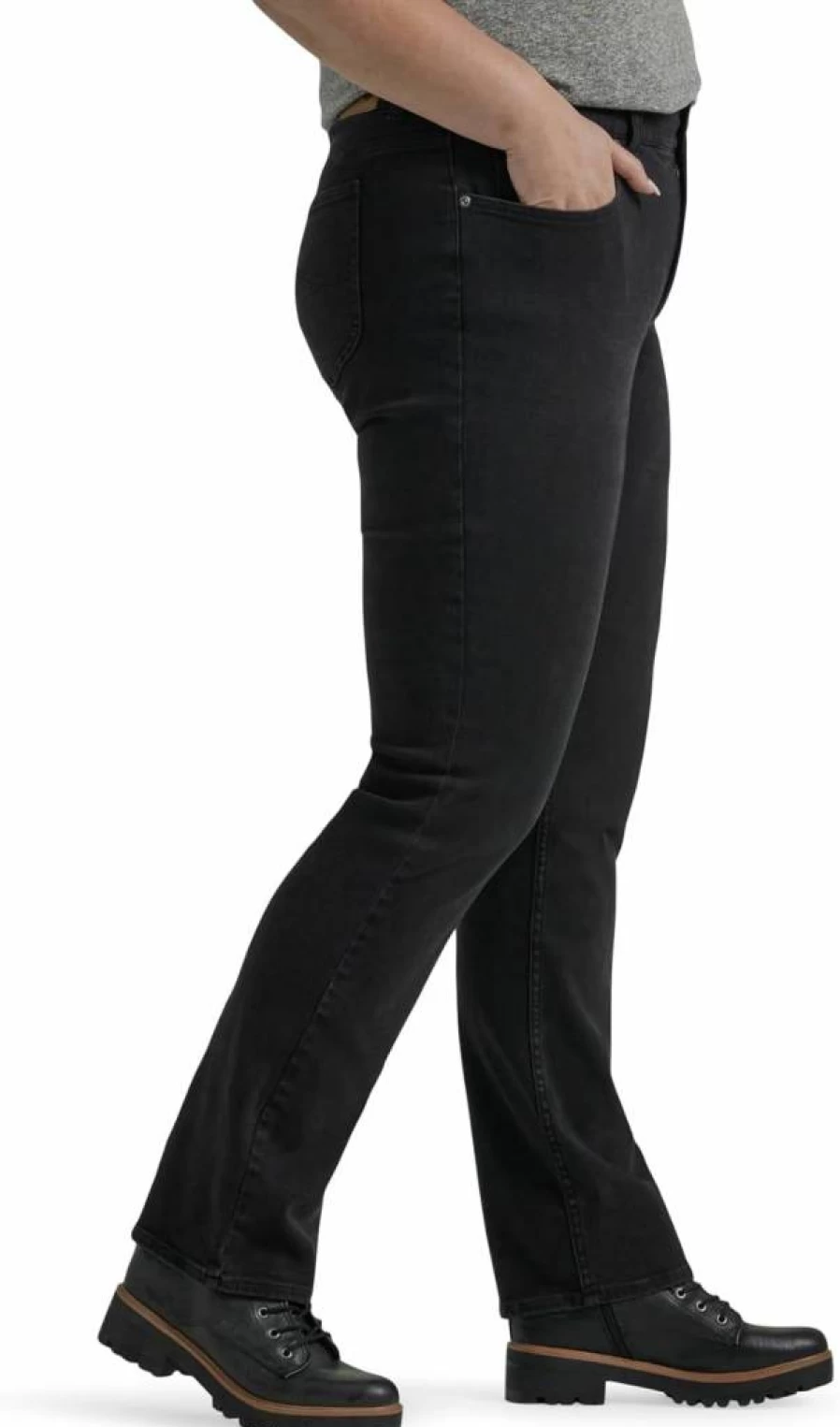 Lee Women's Plus Size Straight Leg Jeans with Flex Motion for Ultra Comfort & Luxury Fit