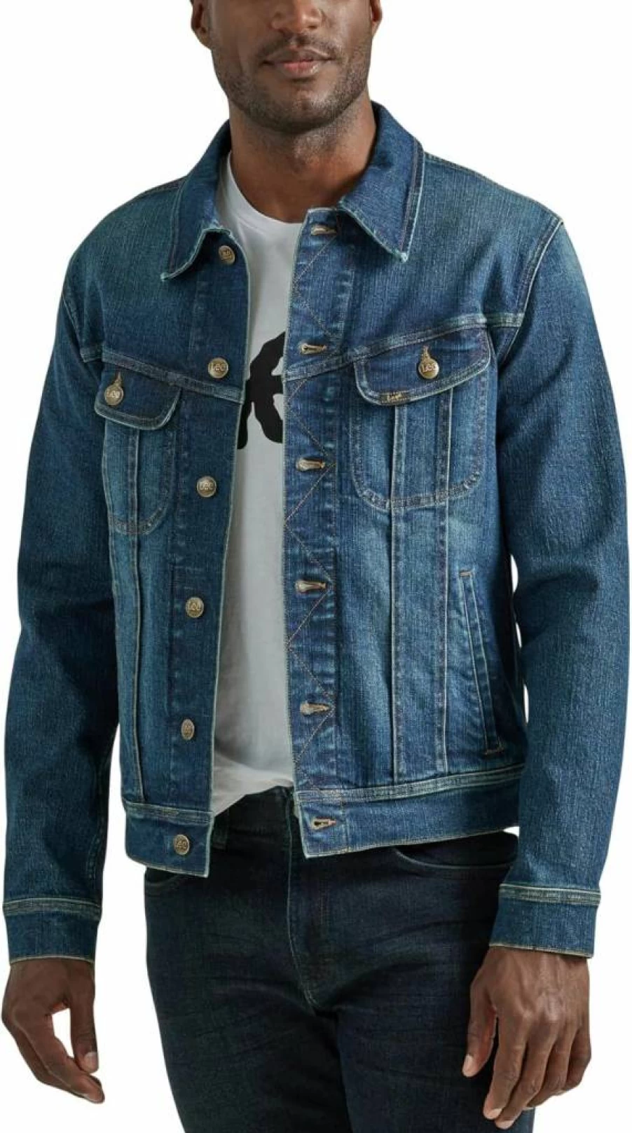 Lee Men's Extreme Motion Rider Jacket - Durable Denim Motorcycle Jacket for Men