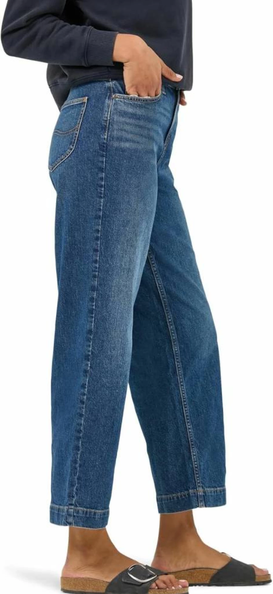 Lee Women's High-Rise Wide Leg Crop Jeans - 26" Inseam Comfort Fit Denim