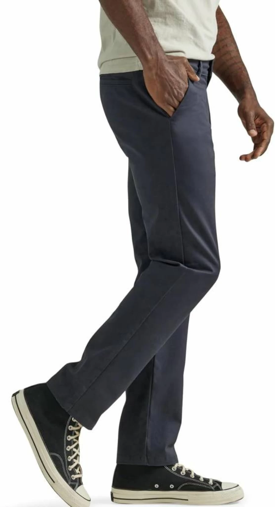 Lee Men's Slim Straight Fit Flat Front Chino Pants for Casual Comfort