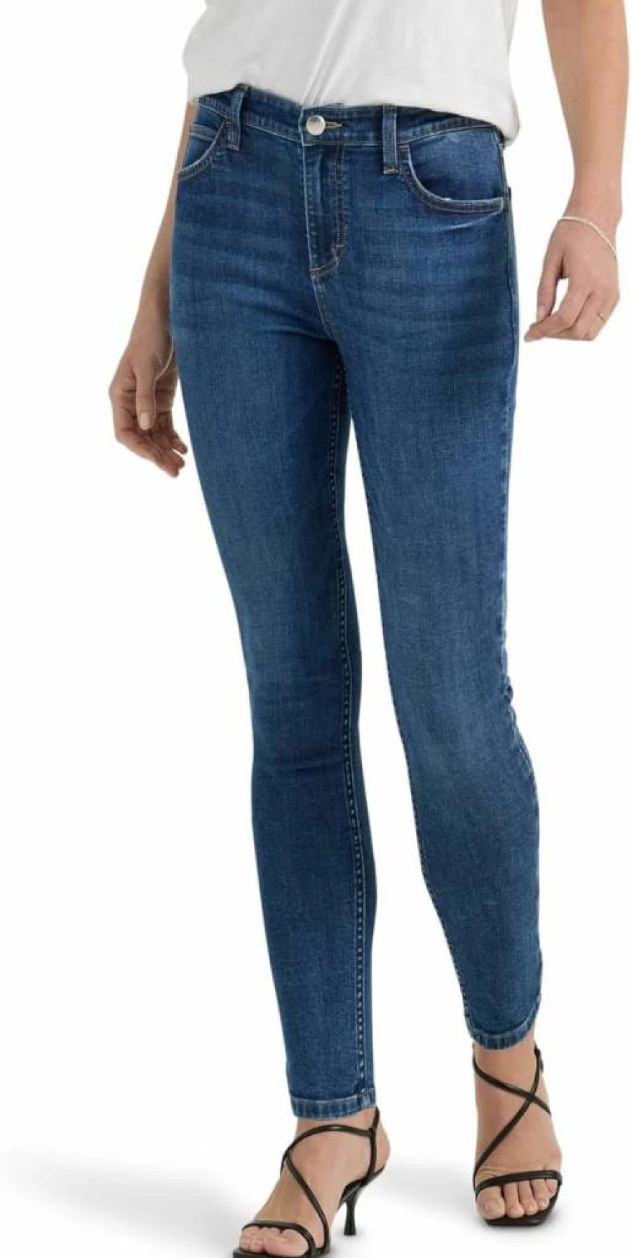 Lee Women's Legendary Mid Rise Skinny Jeans - Classic Stretch Denim Pants for Everyday Comfort