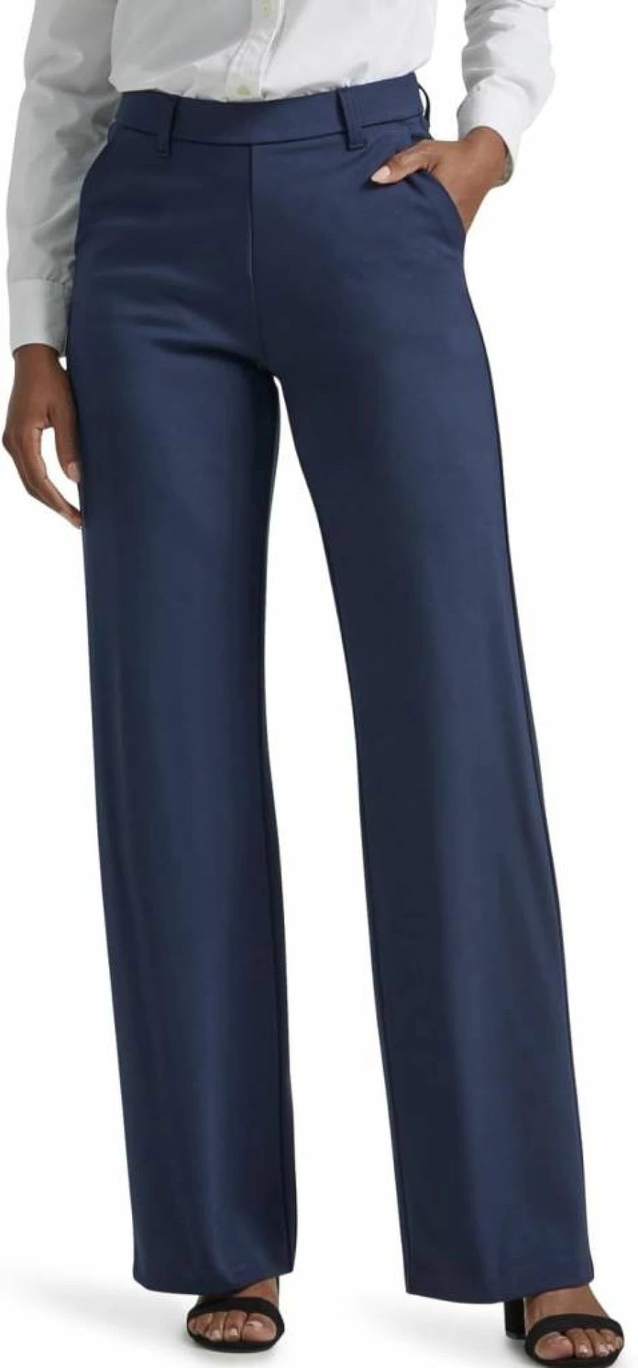 Lee Women's Ultra Lux Comfort Wide Leg Pants - Soft Stretch Any Wear Casual Trousers
