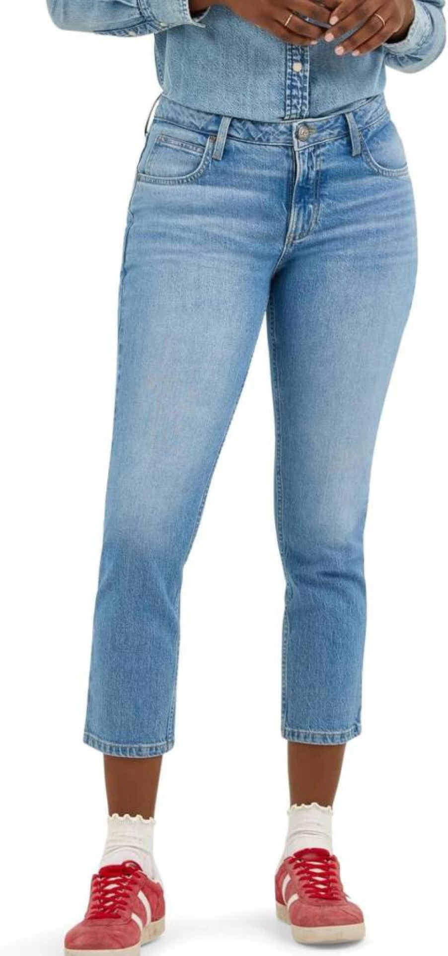 Lee Women's Classic 26" Straight Leg Crop Jeans - High-Quality Denim Pants for Women
