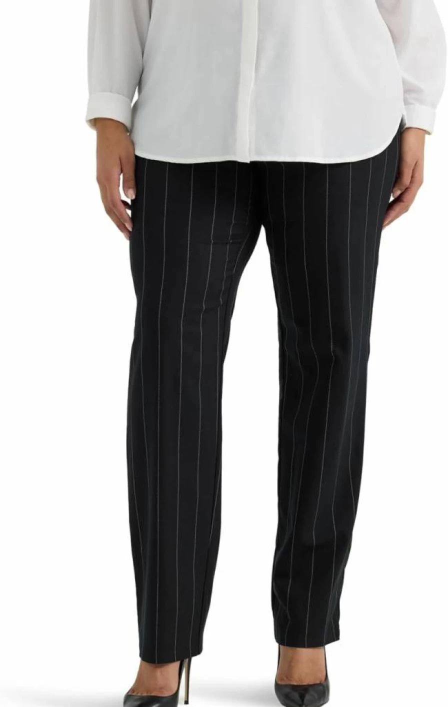 Lee Women's Plus Size Straight Leg Pants - Wrinkle Free & Relaxed Fit Comfort