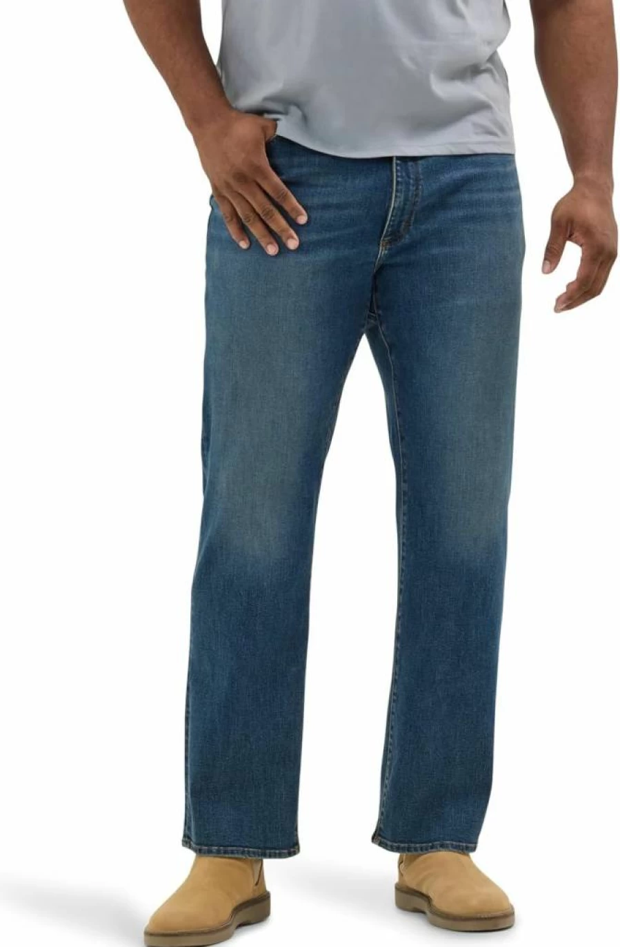 Lee Men's Big & Tall Relaxed Straight Fit Stretch Denim Jeans for Comfort & Mobility