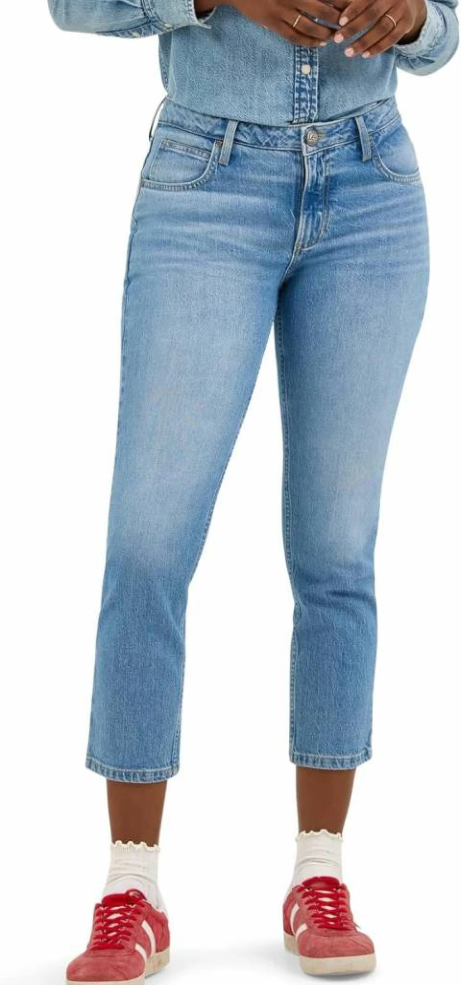 Lee Women's Classic 26" Straight Leg Crop Jeans - High-Quality Denim Pants for Women