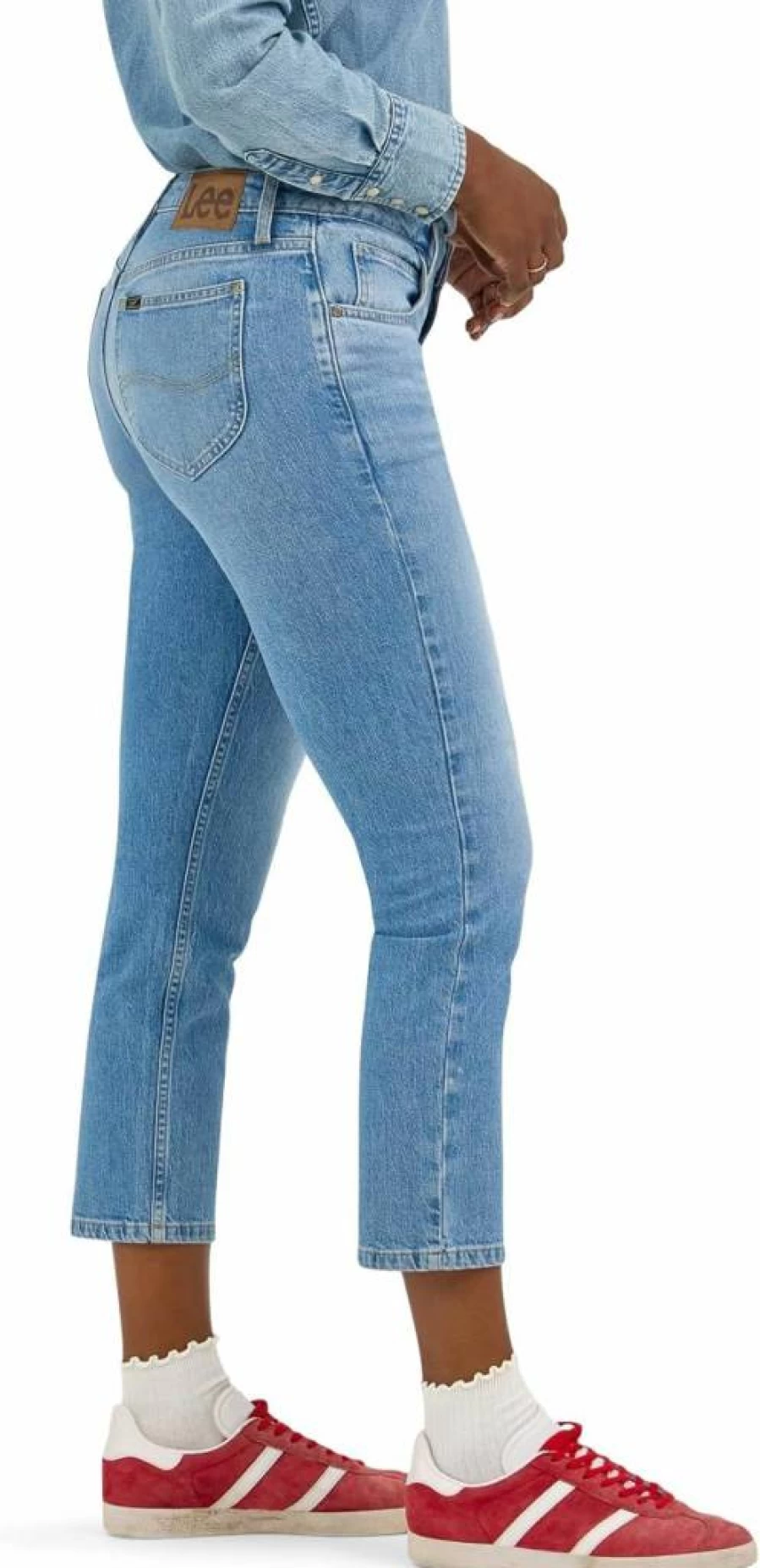 Lee Women's Classic 26" Straight Leg Crop Jeans - High-Quality Denim Pants for Women