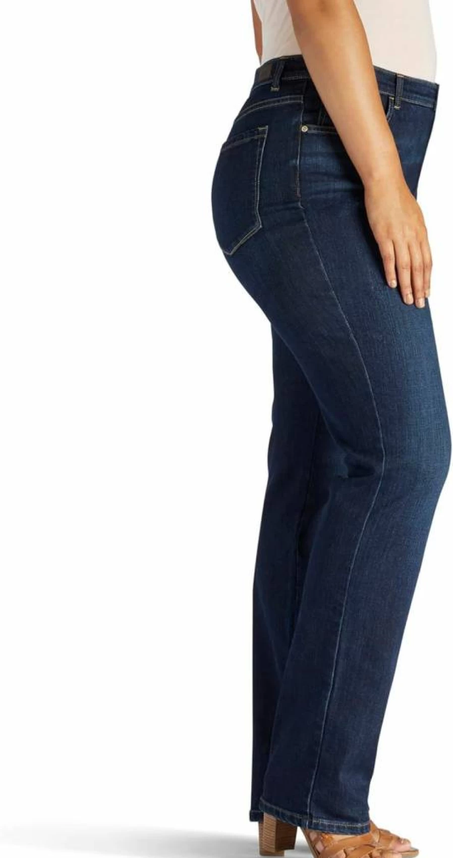 Lee Women's Plus Size Monroe Straight Leg Jeans – Classic Relaxed Fit for Comfort & Style