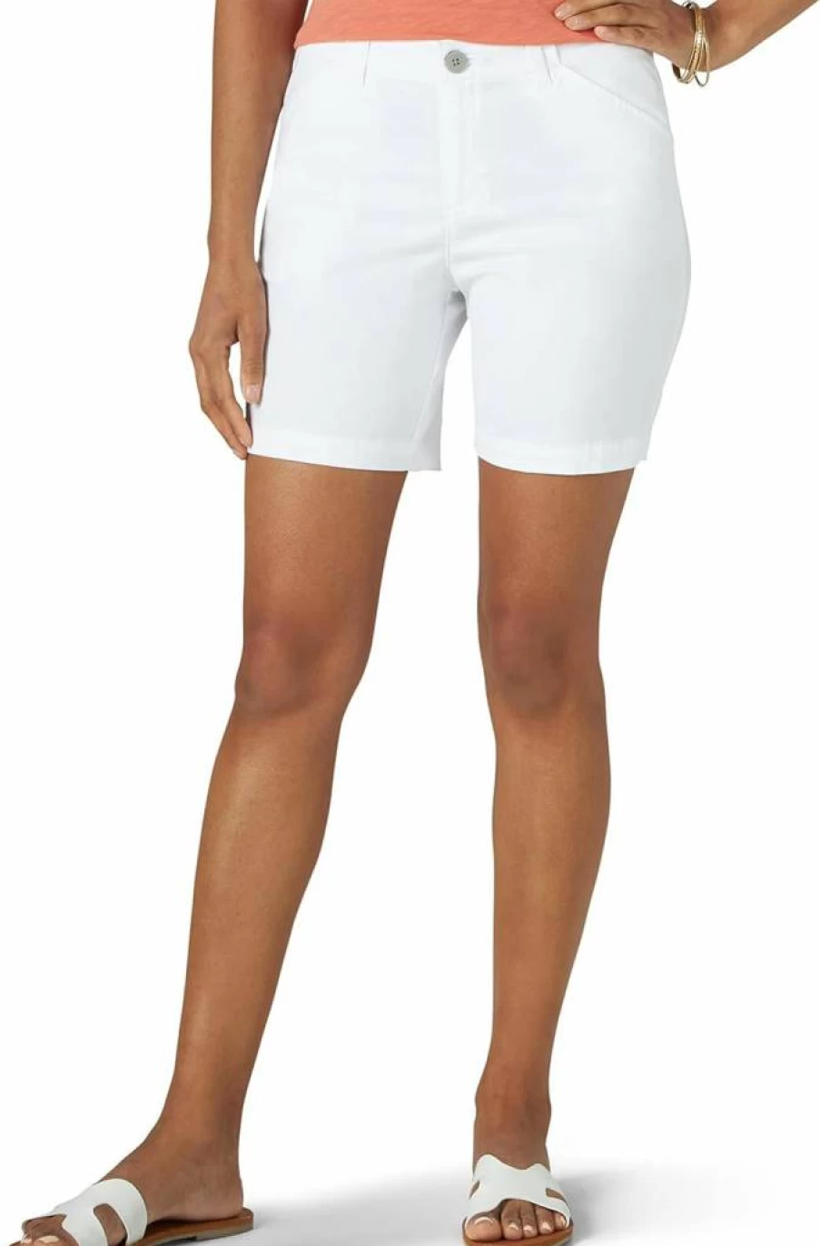 Lee Women's Classic 7" Chino Walking Shorts – Comfort Stretch Casual Summer Shorts