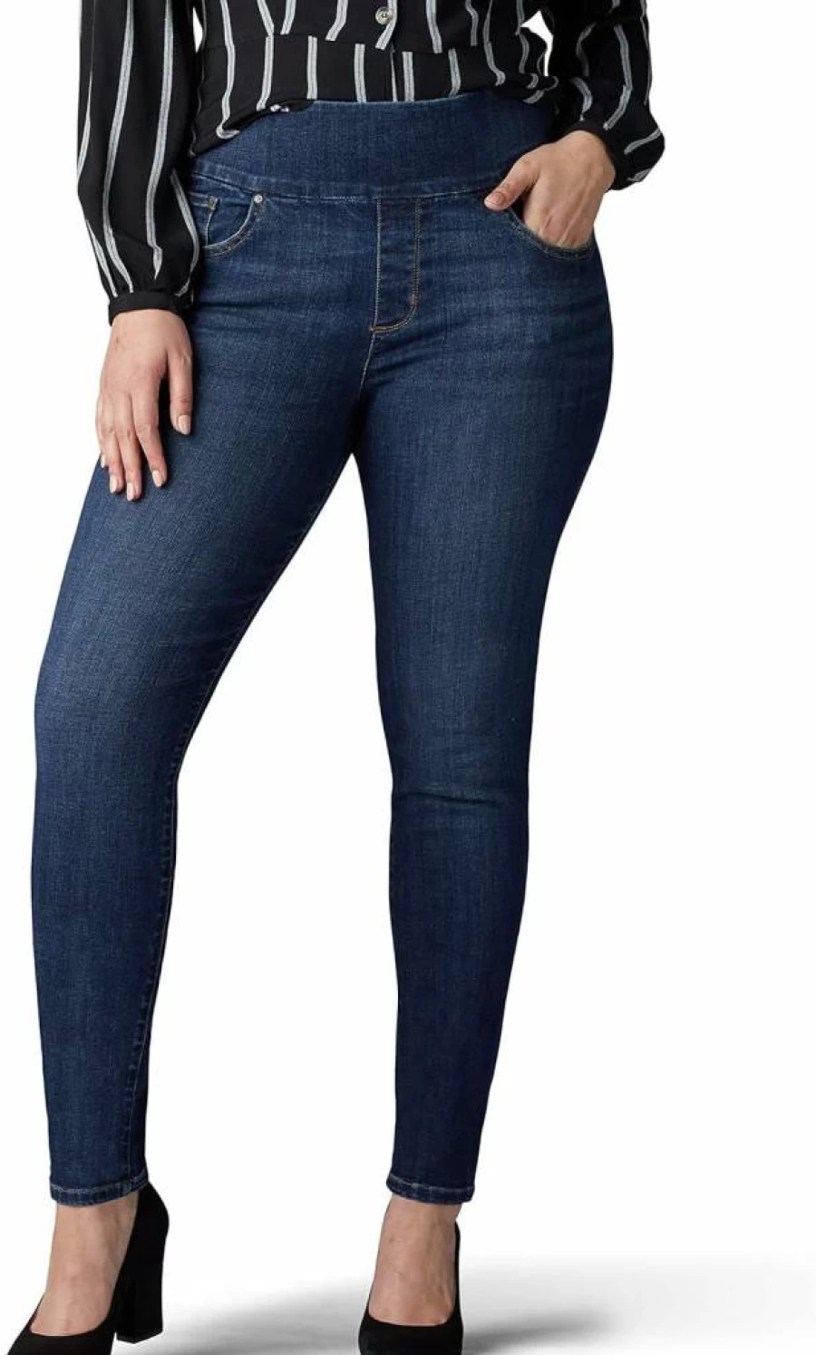 Lee Women's Plus Size Skinny Jeans - Stretch Slim Fit Pull-On Denim Pants