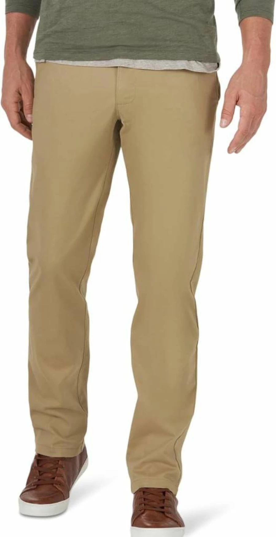 Lee Men's Slim Straight Fit Flat Front Comfort Stretch Pants - Extreme Motion Denim Trousers