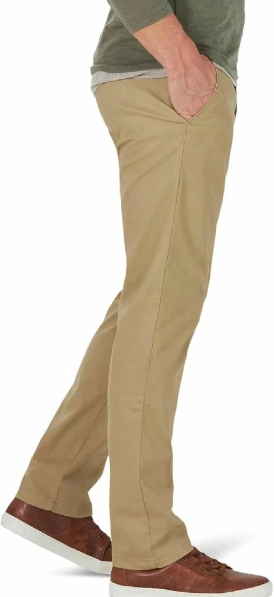 Lee Men's Slim Straight Fit Flat Front Comfort Stretch Pants - Extreme Motion Denim Trousers