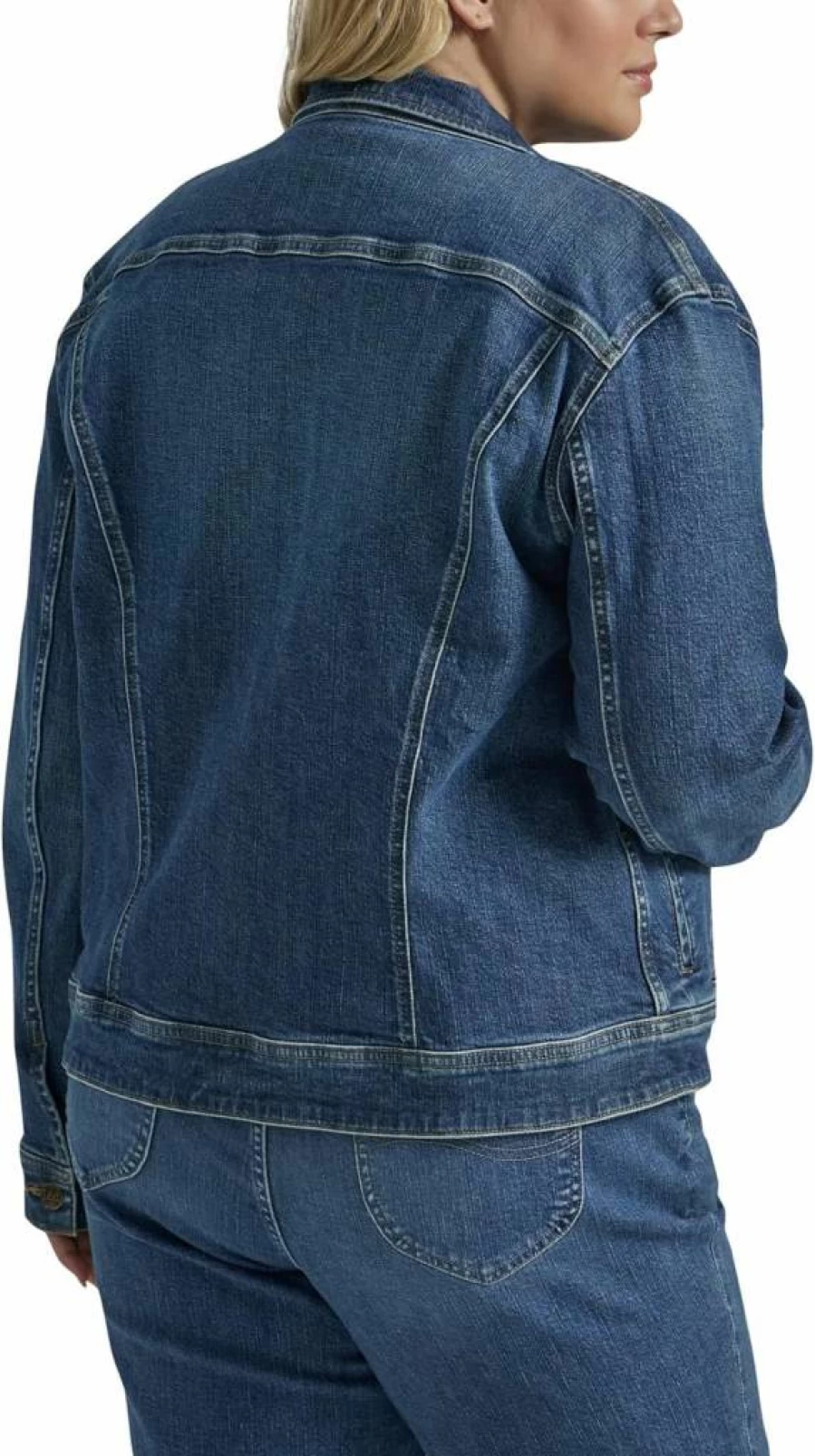 Lee Plus Size Women's Legendary Rider Denim Jacket - Classic Fit Distressed Washed Jean Jacket