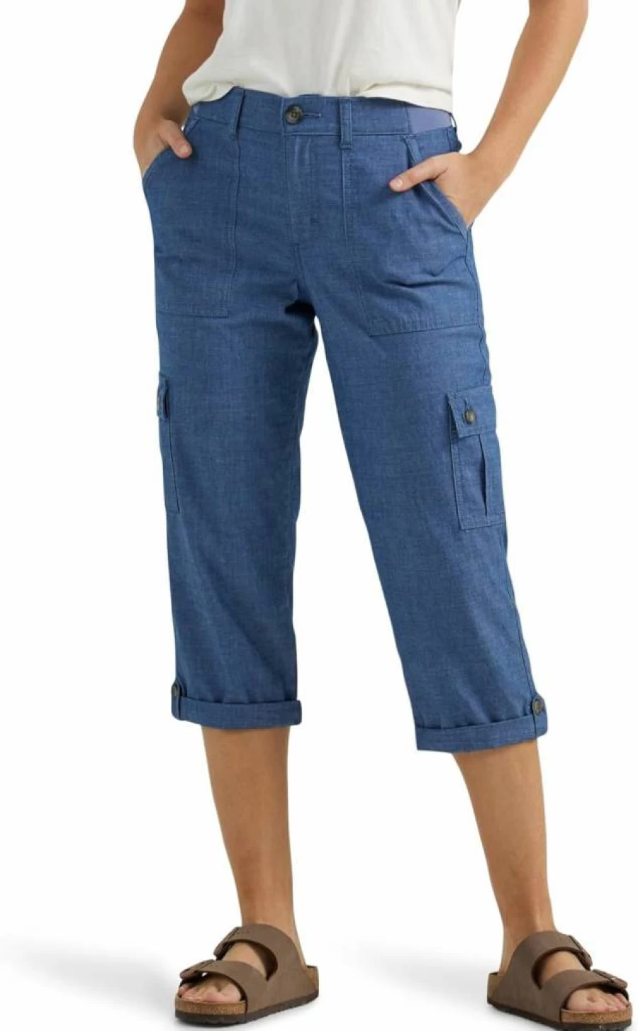 Lee Women's Ultra Lux Comfort Flex Cargo Capri Pants - Stretchable & Stylish