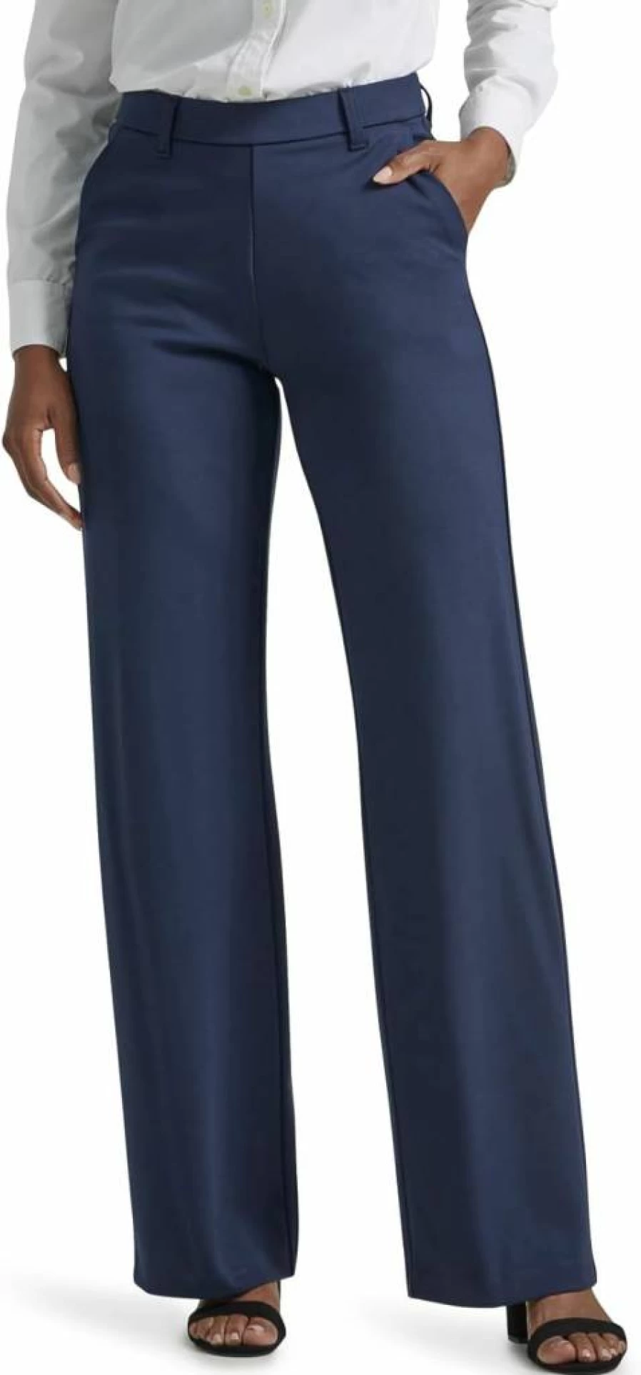 Lee Women's Ultra Lux Comfort Wide Leg Pants - Soft Stretch Any Wear Casual Trousers