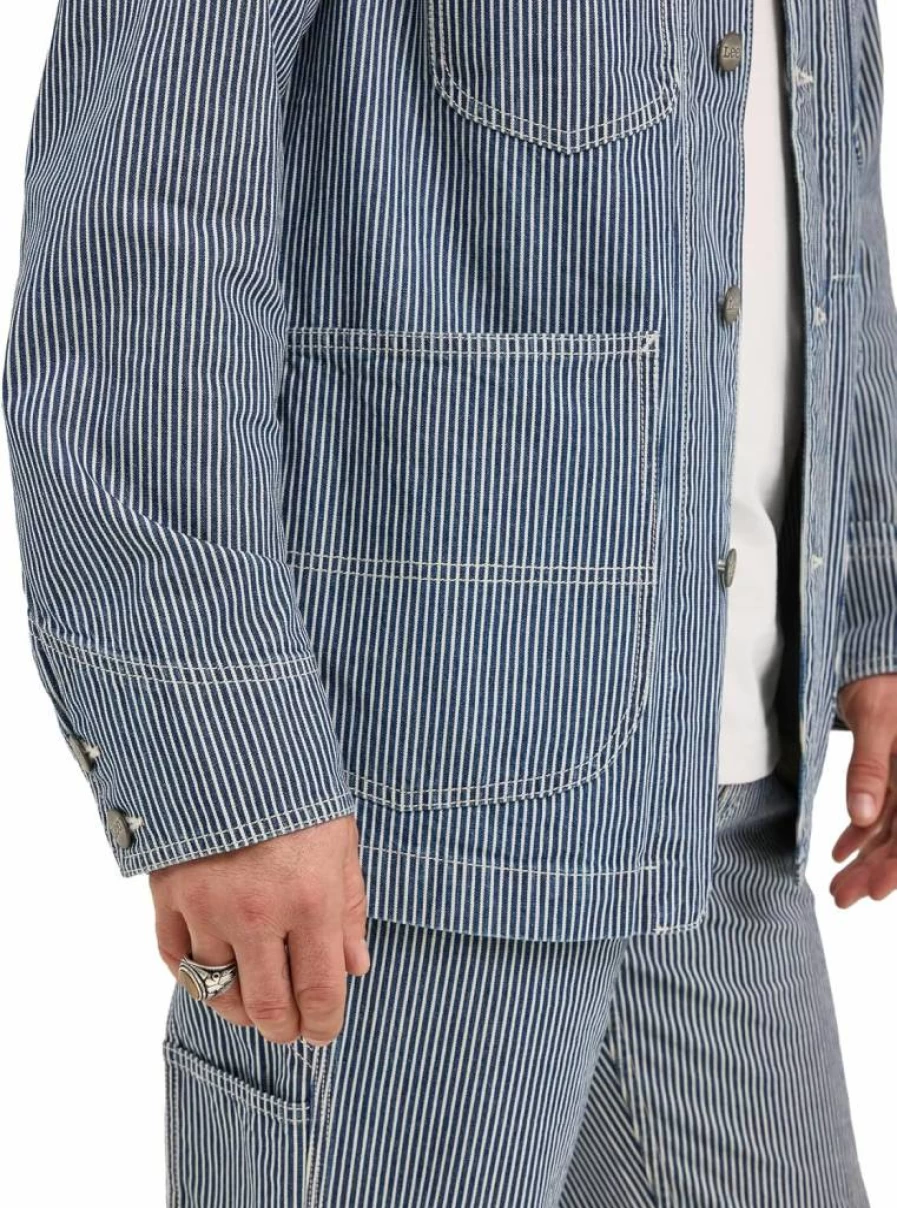 Lee Men's Loose Fit Denim Chore Coat - Durable Workwear Jacket for Men