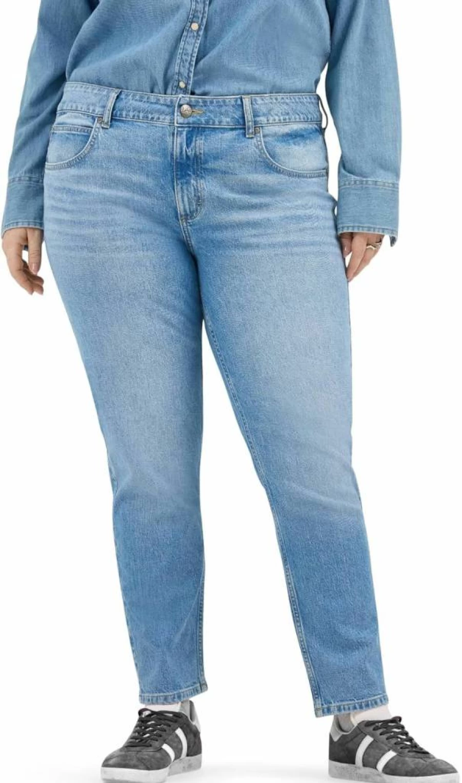 Lee Women's Plus Size 26" Straight Leg Crop Jeans - Legendary Fit Comfort Denim