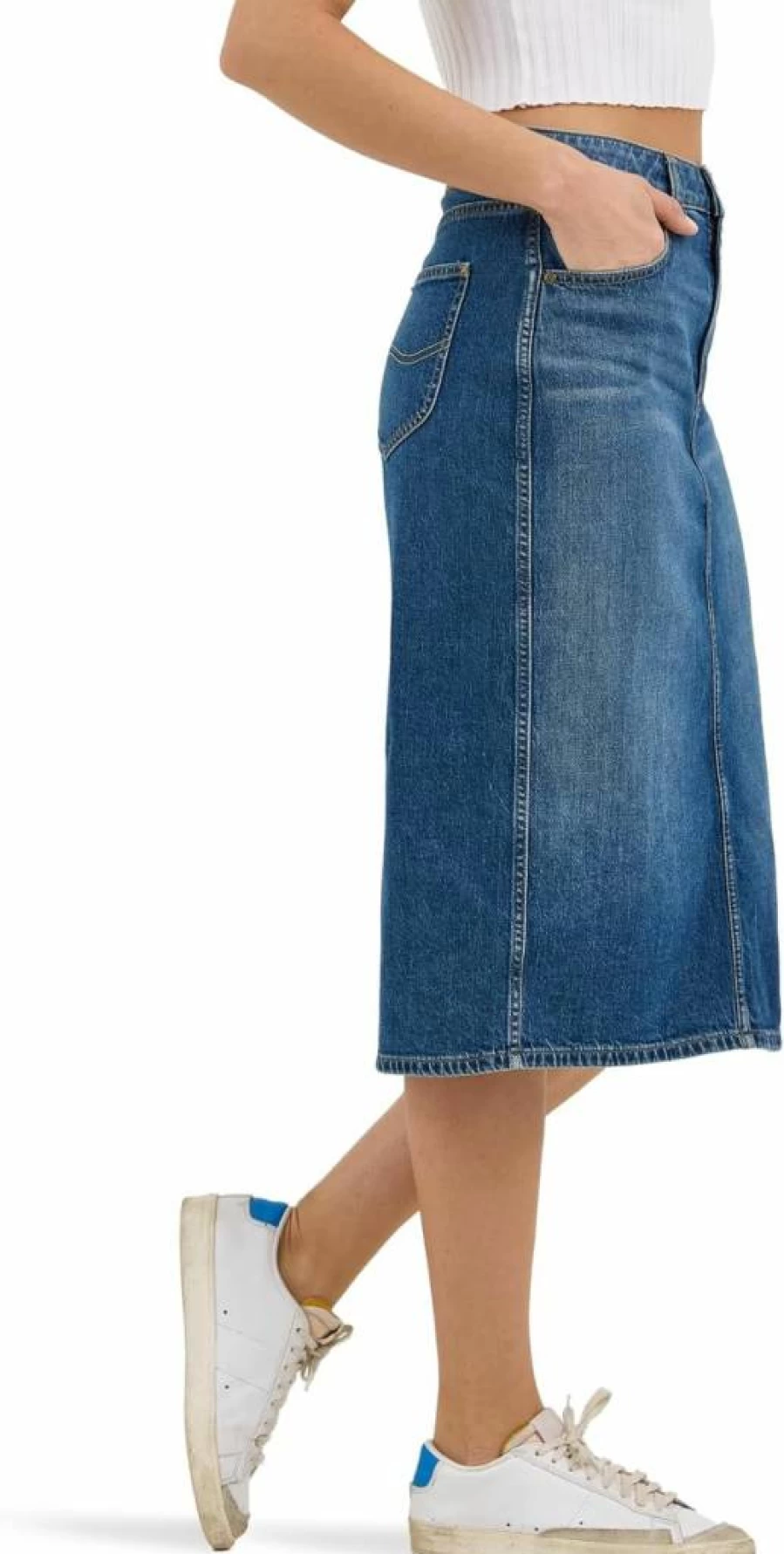 Lee Women's Classic Denim Skirt - Vintage High-Waisted A-Line Skirt for Women