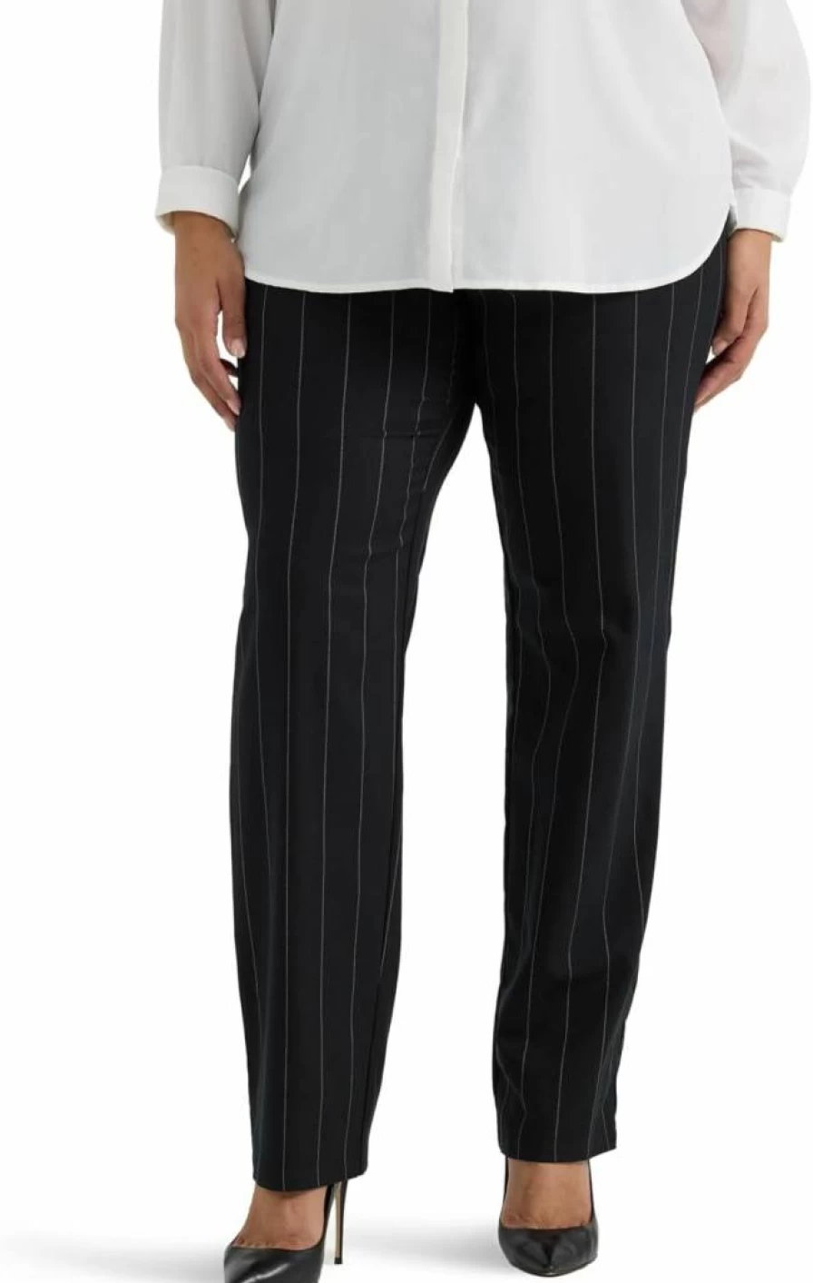 Lee Women's Plus Size Straight Leg Pants - Wrinkle Free & Relaxed Fit Comfort