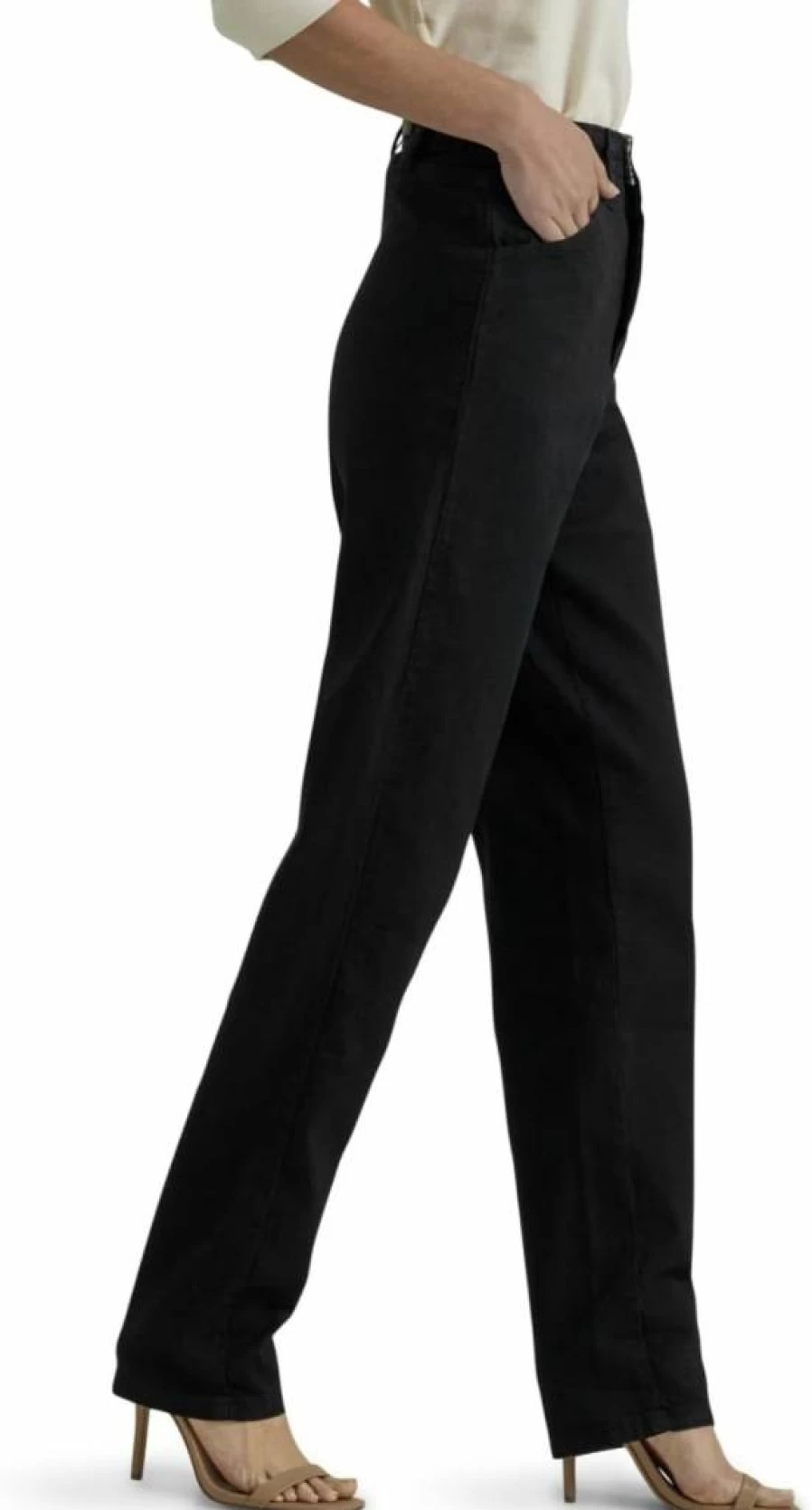 Lee Women's Relaxed Fit Tapered Leg Jeans with Side Elastic Comfort