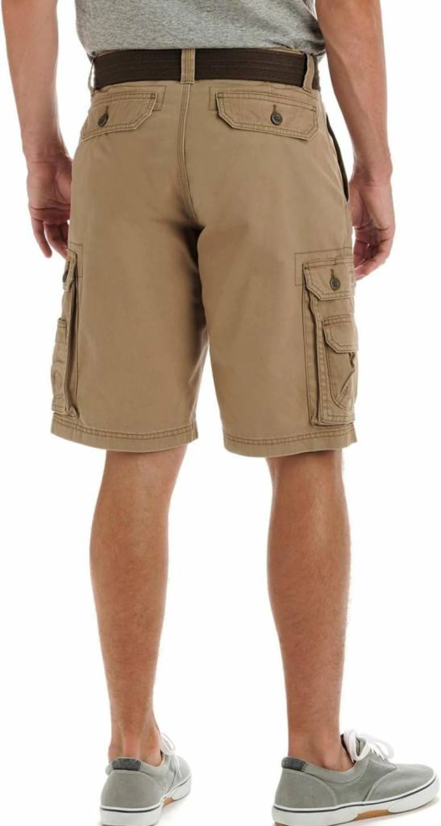 Lee Men's Big & Tall Wyoming Cargo Shorts with Belt - Comfort Fit Stretch Denim