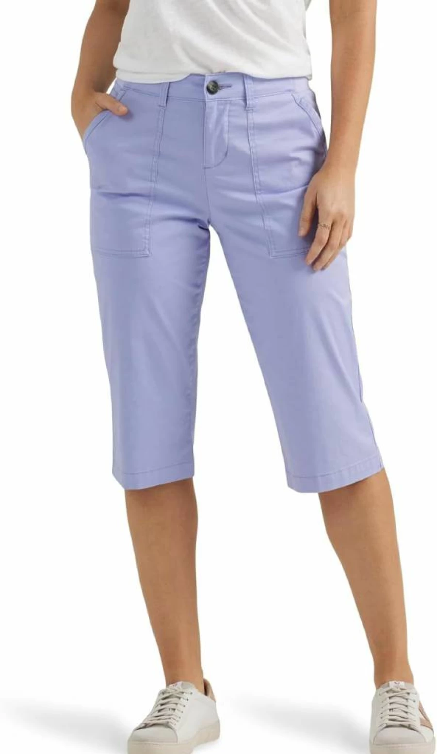 Lee Women's Flex-To-Go Utility Skimmer Capri Pants - Ultra Lux Comfort Stretch Ankle Pants