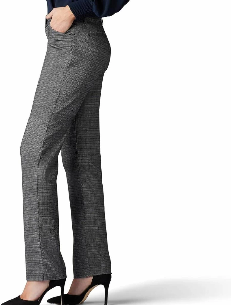 Lee Women's Petite Straight Leg Pants - Wrinkle Free & Relaxed Fit Comfort
