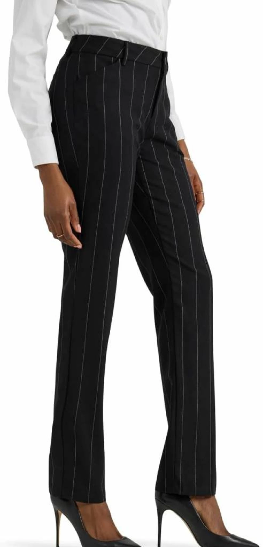 Lee Women's Relaxed Fit Straight Leg Pants - Wrinkle Free Comfort Casual Trousers